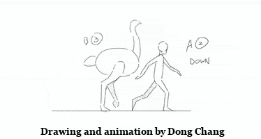 Man and Ostrich Animation Still
